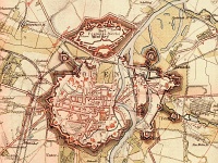 poznan1862  Plan der Stadt und Umgebung von Posen aufgenommen und gezeichnet inder Jahren1860-1862 durch  Crusius und Dietrich wys 68cm szer 83cm
