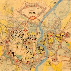 Plan der Stadtbefestigung von Posen 1841 1871